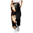 thumbnail image 1 of Women's Casual Christmas Printed Pinafore Pockets High Waist Sports Fitness Casual Pants, 1 of 4