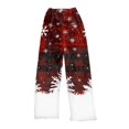 thumbnail image 1 of Women's Casual Christmas Printed Plush Pants, Full Length Long Trousers for Winter Wear, Soft and Warm Fleece Material with Festive Design for Women,Deep Red,XL, 1 of 3
