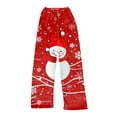 thumbnail image 1 of Women's Casual Christmas Printed Plush Pants, Full Length Long Trousers for Winter Wear, Soft and Warm Fleece Material with Festive Design for Women,Hot Pink,S, 1 of 6