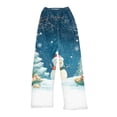 thumbnail image 1 of Women's Casual Christmas Printed Plush Pants, Full Length Long Trousers for Winter Wear, Soft and Warm Fleece Material with Festive Design for Women,Light Blue,L, 1 of 6