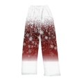 thumbnail image 1 of Women's Casual Christmas Printed Plush Pants, Full Length Long Trousers for Winter Wear, Soft and Warm Fleece Material with Festive Design for Women,White,XS, 1 of 5