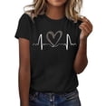 thumbnail image 1 of Women's Casual Christmas Printed T-Shirt Round Neck Short Sleeve Tee Top Blouse Comfortable Holiday Party Apparel, 1 of 2