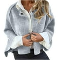 thumbnail image 1 of Women's Casual Coat Long Sleeved Hoodless Casual Outwear Lapel Cardigan Solid Color Top Jacket, 1 of 6