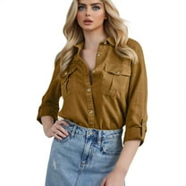 Women's Casual Collar Long Sleeved Denim Shirt