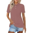 thumbnail image 1 of Women’s Casual Collared Shirt Summer Essential Lightweight Breathable Top Pink XL, 1 of 7