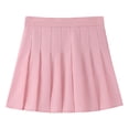 thumbnail image 1 of Women Schoolgirl Pleated Ruffle Flared Short Skirts High Waist Color Uniform A Line Skirt with Lining Shorts, 1 of 9