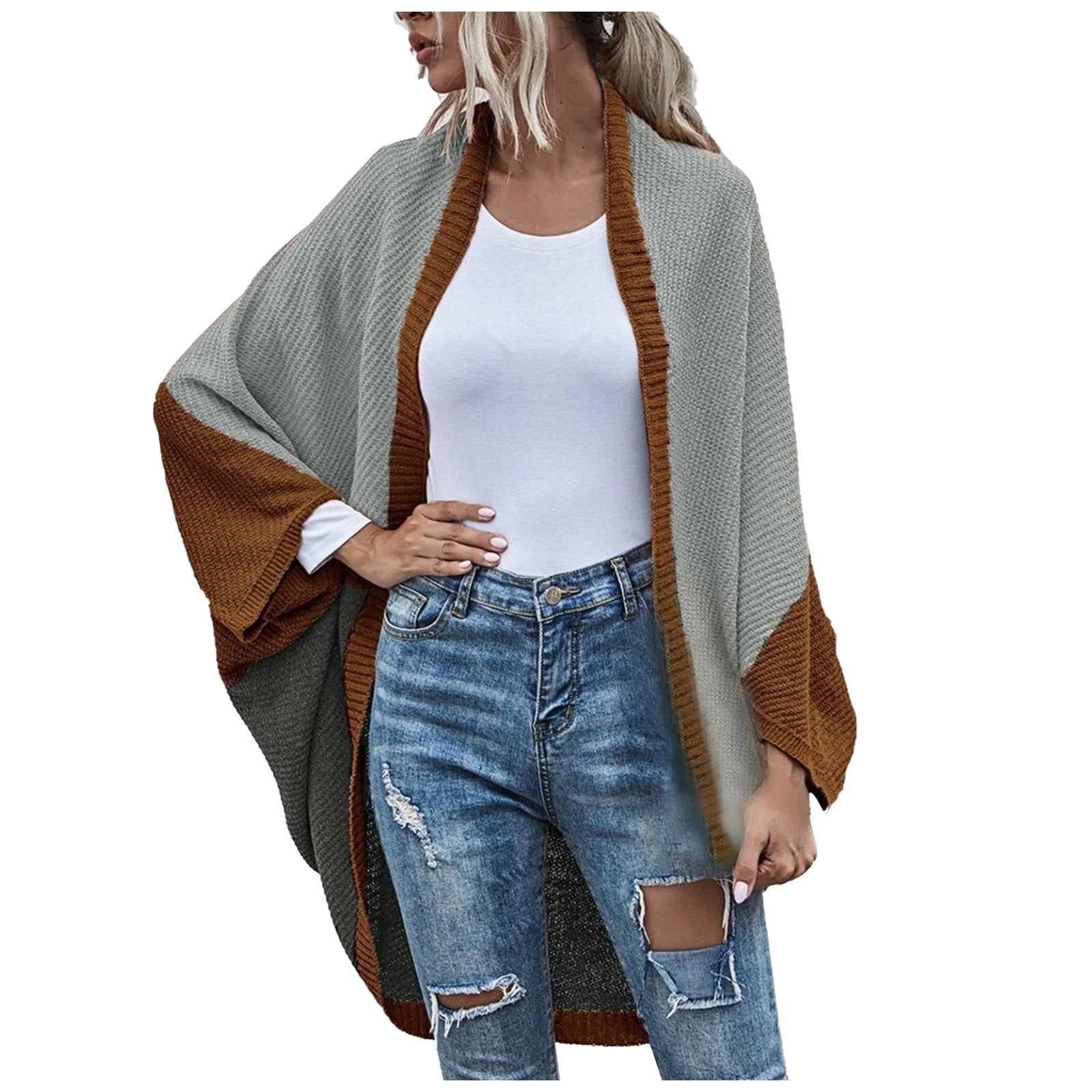 Poncho sweater open front best sale