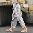 thumbnail image 1 of Women's Casual Comfort Ethnic Style Vertical Stripe All Purpose Lace Up Trousers Casual Pants for Women plus Size Business Casual Pants for Women 2x Two Piece Pants Outfits for Women Casual Women, 1 of 6