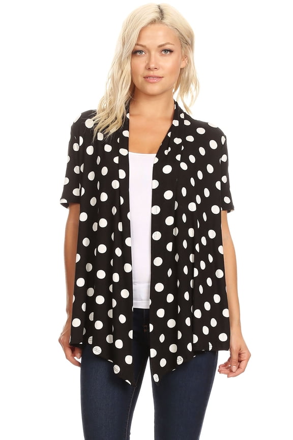 Women's Casual Comfy Short Sleeve Open Front Draped Sweater Cardigan