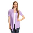 thumbnail image 1 of Moa Collection Women's Casual Comfy Short Sleeve Open Front Draped Sweater Cardigan, 1 of 6