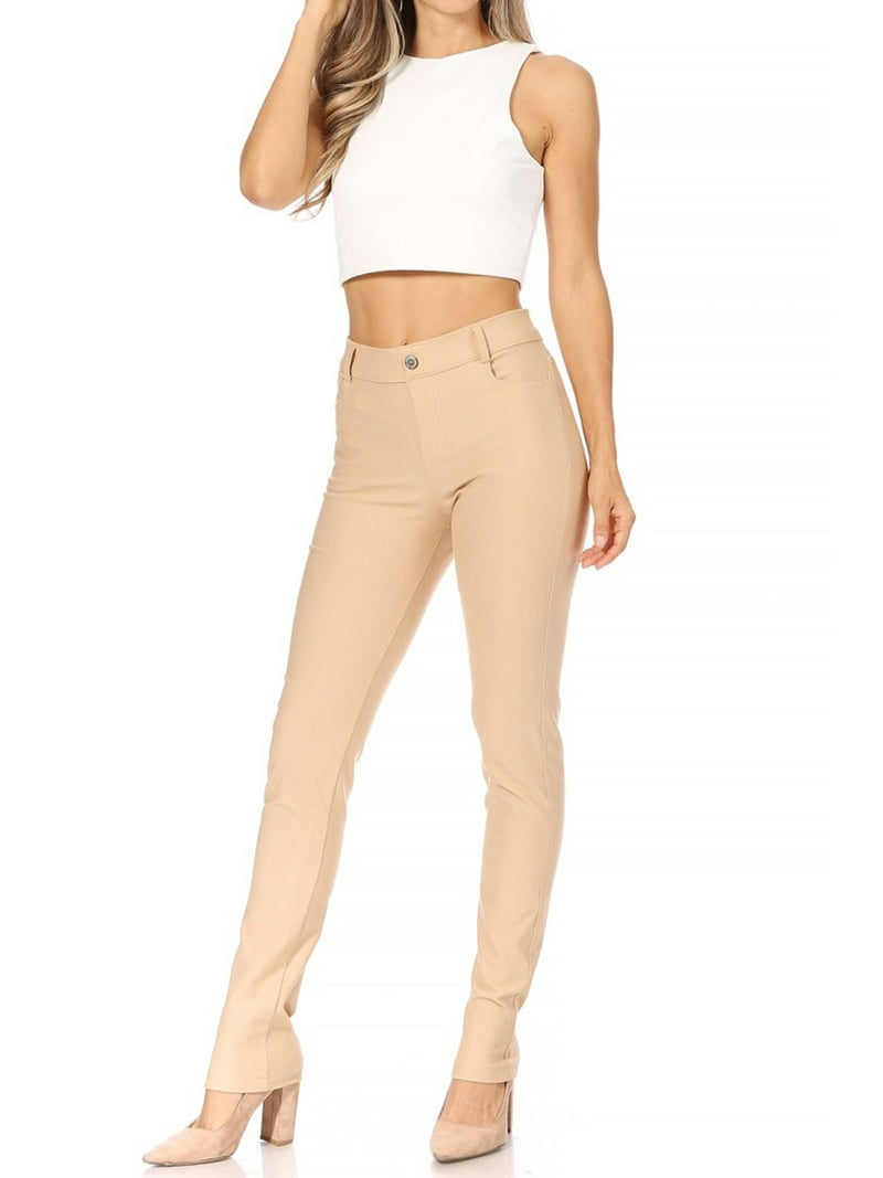 Moa Collection Women's Casual Comfy Slim Pocket Jeggings Jeans