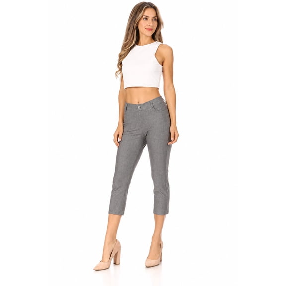 Women's Casual Comfy Slim Pocket Jeggings Jeans Capri Pants