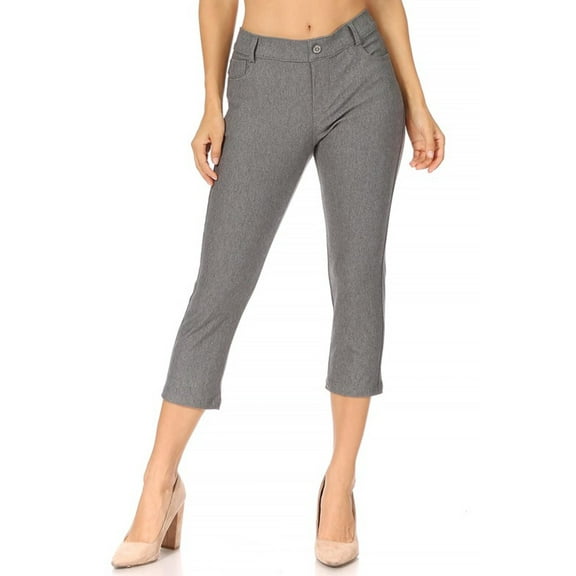 Women's Casual Comfy Slim Pocket Jeggings Jeans Capri Pants