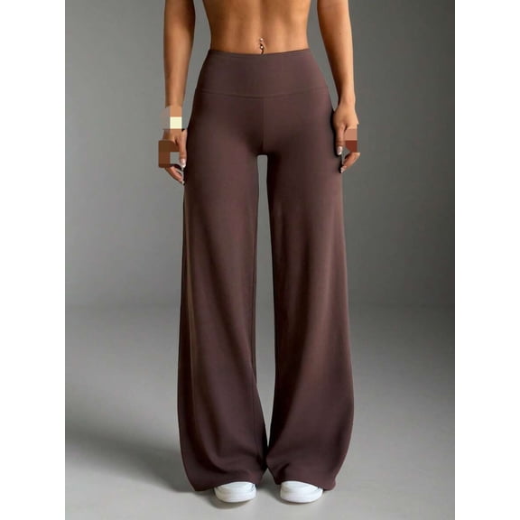 Women's Casual, Commute, Sports, Elegant, Modern Workplace Flared Trousers In Brown, Slim Fit, Summer Spring
