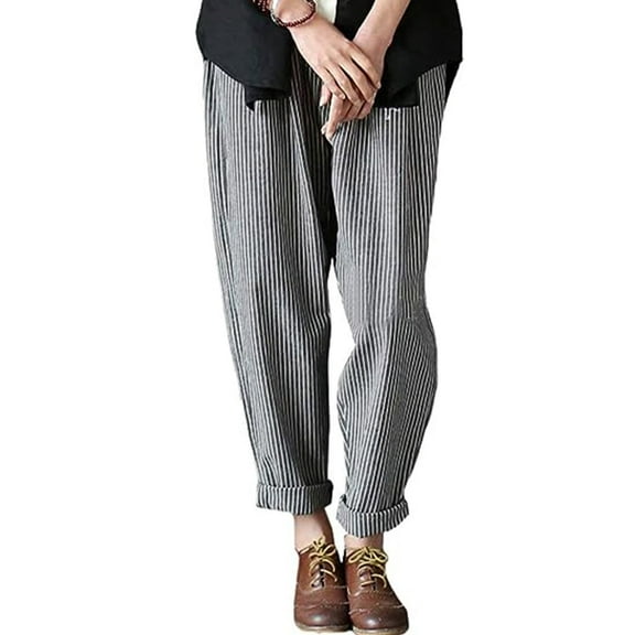 Women's Casual Cotton Linen Pant w/Unique Pockets Style-2 XXL