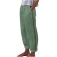 thumbnail image 1 of Women's Casual Cotton Linen Pants Summer Solid Hollow out Beach Pants with Pockets Loose Wide Leg Comfy Palazzo Trousers(M,Green), 1 of 6
