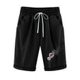 thumbnail image 1 of Women's Casual Cotton Linen Shorts Elastic Waist Drawstring Printed Summer Plus Size Knee Length Shorts with Pockets, 1 of 5