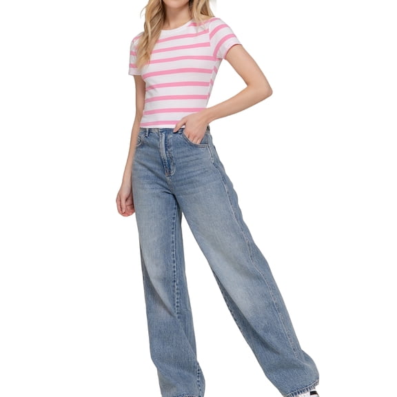 Women's Casual Crew Neck Crop Top ? Short Sleeve T-Shirt Design