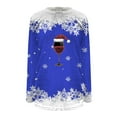thumbnail image 1 of Women's Casual Crew Neck Double Christmas Print Long Sleeve Sweatshirt Top Soft Warm Winter Pullover Holiday Fashion Comfortable Loose Fit Tunic Style, 1 of 2