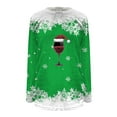 thumbnail image 1 of Women's Casual Crew Neck Double Christmas Print Long Sleeve Sweatshirt Top Soft Warm Winter Pullover Holiday Fashion Comfortable Loose Fit Tunic Style, 1 of 2