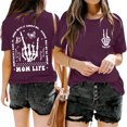 thumbnail image 1 of Women’s Casual Crew Neck Double Letter Print Short Sleeve T Shirt Top, 1 of 3