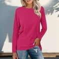 thumbnail image 1 of Women's Casual Crew Neck Long Sleeve T Shirt Printed Breathable Top Stretch Shirts for Women Tee Shirts Woman Apparel Shirt Layering Long Sleeve Blank Athletic Shirts Athletic Short Sleeve Tops for, 1 of 3