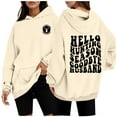thumbnail image 1 of Women's Casual Crew Neck Pocket English Letter Printed Hoodie Womens Zip up Sweatshirt Hoodie Womens Pocket Light Holiday Staples Women Women Casual Long Sleeve Tops Asap Hoodie Sweatshirts for, 1 of 4