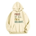 thumbnail image 1 of Women's Casual Crew Neck Pocket English Letter Printed Sport Hoodie, 1 of 3
