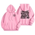 thumbnail image 1 of Women's Casual Crew Neck Pocket Hoodie with English Letter Print Comfortable Pullover Sweatshirt for Everyday Wear, 1 of 2