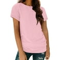 thumbnail image 1 of Women's Casual Crew Neck Short Sleeve T-Shirt - Solid Color Loose Fit Top for All Seasons - Polyester/Spandex - S-XXXL, 1 of 3