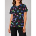 thumbnail image 1 of Women's Casual Crewneck T-Shirts Short Sleeve All-Over Psychedelic Neon Summer Tee Shirts, 1 of 6