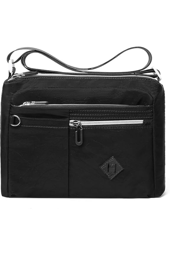 Women's Casual Crossbody Bag Multi-Pocket Shoulder Bag Casual Crossbody Bag Waterproof Nylon Messenger Purse