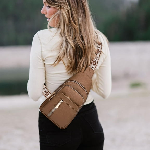 Women's Casual Crossbody Sling Bag - Adjustable Shoulder Strap, Zipper Waist Pack, 18x6x30cm, 5 Colors, Hidden Pockets for Phone & Essentials