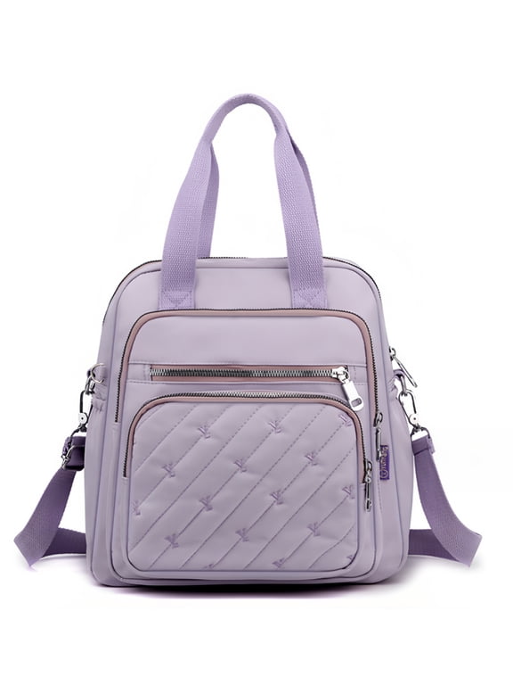 Women's Casual Daypack Backpack Multi Functional Bag with USB Charging Port Durable Nylon Crossbody Shoulder Bags