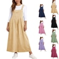 thumbnail image 1 of Women's Casual Denim Overall Dress Sleeveless Flowy Baggy Jumper Short Dresses for Women Summer Dress, 1 of 8