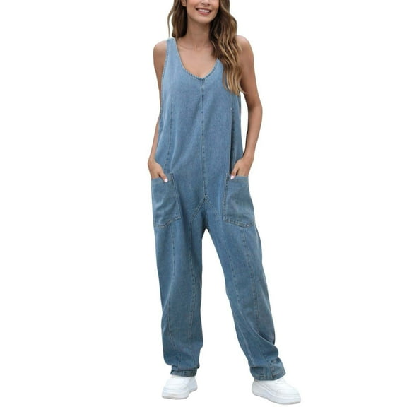 Women’s Casual Denim Overall Jumpsuit – Stylish Utility Design With Adjustable Straps Comfortable Fit For Everyday Wear Base Suit Womens Romper Dress New Years Romper for Women Turtleneck for Women