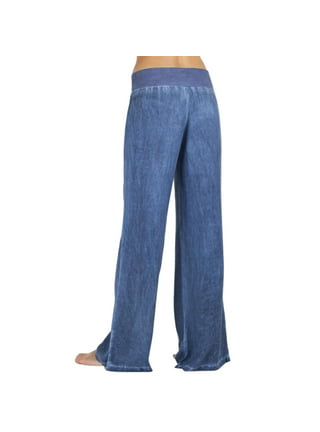 XIAOFFENN Loose Jeans For Women Women Pants Jeans Women Fashion High Waist  Wide Leg Stretch Thin Stitching Denim Flared Pants Petite Jeans For Women  Petite Length 
