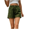 thumbnail image 1 of Women's Casual Denim Shorts Elastic High Waist Wide Leg Jean Shorts Solid Loose Summer Lounge Pants with Pockets, 1 of 6