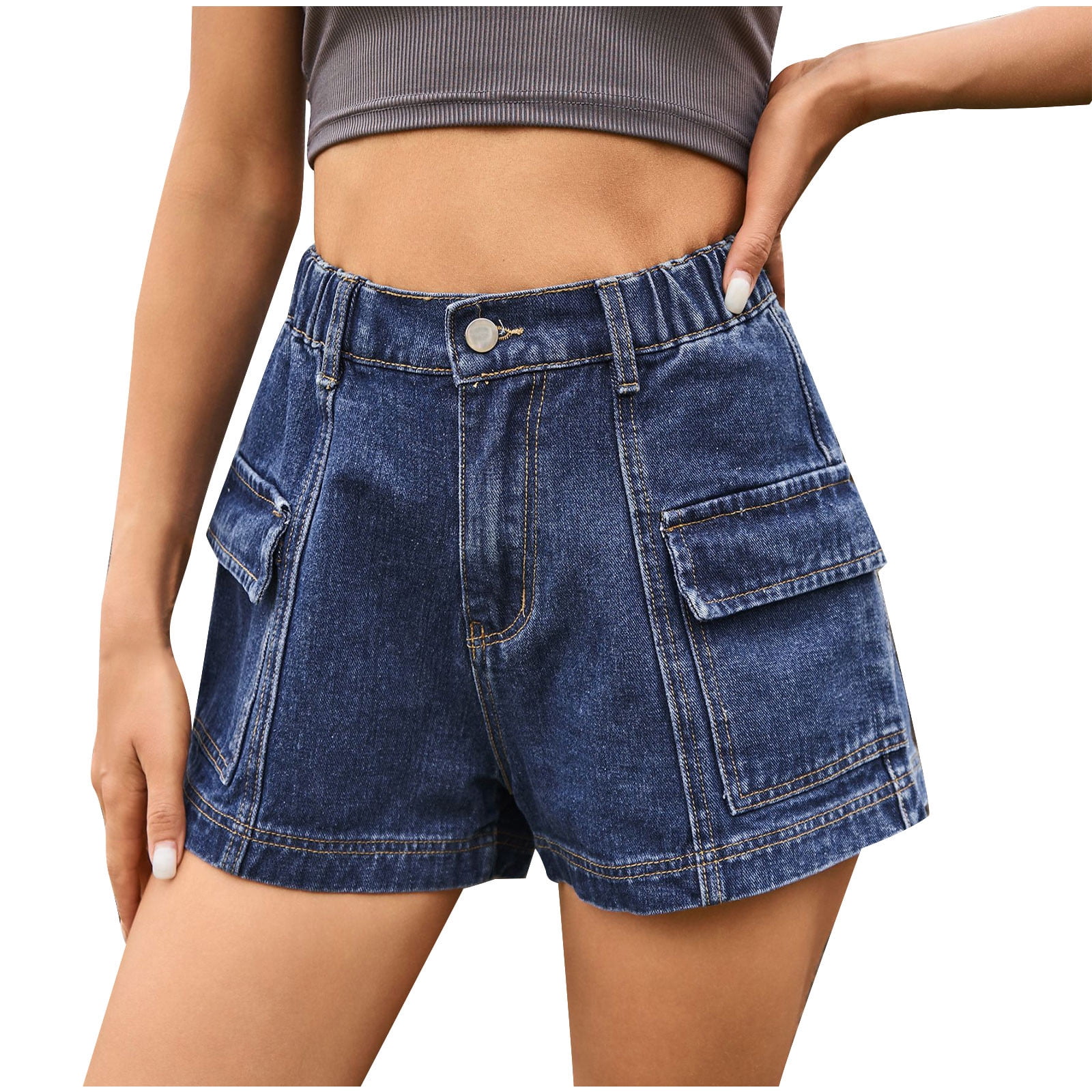 Women's Casual Denim Shorts High Rise Distressed Jeans Shorts Vintage ...