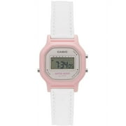 Womens Casual Digital Watch, White/Pink LA11WL-4A