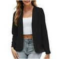 thumbnail image 1 of Women's Casual Draped Open Front Cropped Cardigan Long Sleeve Work Office Suit Jackets Blazer, 1 of 5