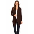 thumbnail image 1 of Women's Casual Draped Open Front Long Sleeve Solid Cardigan, 1 of 5