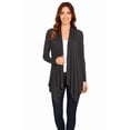 thumbnail image 1 of Women's Casual Draped Open Front Long Sleeve Solid Cardigan, 1 of 5