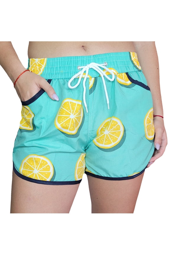 Women's Casual Drawstring Elastic Waist Summer Beach Shorts, Boardshort, Bikini Cover-up, Swim Trunks with Pockets