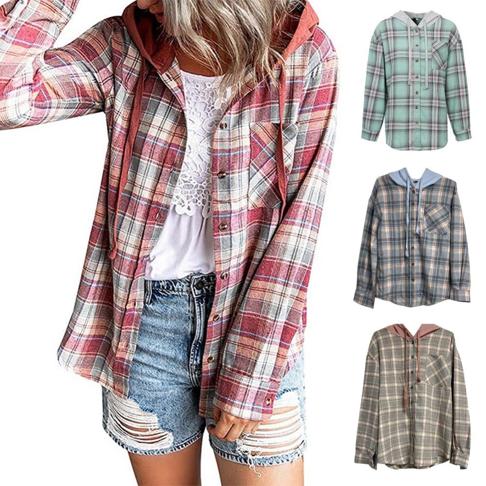 Cotton Blend Button-down Hoodie