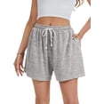 thumbnail image 1 of TEMOFON Women's Casual Drawstring Shorts with Pockets Soft Breathable Lounge Shorts with Elastic Waist for Home Sleepwear and Daily Wear for Women, 1 of 1