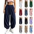 thumbnail image 1 of Women's Casual Drawstring Sweatpants Relaxed Fit Harem Joggers Soft Stretchy Lounge Trousers for Sport Travel & Daily Wear, 1 of 8