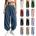 thumbnail image 1 of Women's Casual Drawstring Sweatpants Relaxed Fit Harem Joggers Soft Stretchy Lounge Trousers for Sport Travel & Daily Wear, 1 of 8