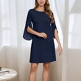 thumbnail image 1 of Women's Casual Dress Elegant Round Neck Cape Sleeve Flowy Party Dress For Daily Wear And Events Comfortable Versatile Outfit Dresses for Bride Beach Maxi Dresses Breastfeeding Dress for Women Dress, 1 of 4