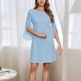 thumbnail image 1 of Women's Casual Dress Elegant Round Neck Cape Sleeve Flowy Party Dress For Daily Wear And Events Comfortable Versatile Outfit Dresses for Bride Beach Maxi Dresses Breastfeeding Dress for Women Dress, 1 of 4